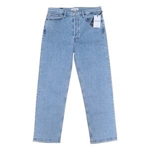 NWT Re/Done 70s Stove Pipe High Rise Straight Leg Cropped Light Wash Jeans 30